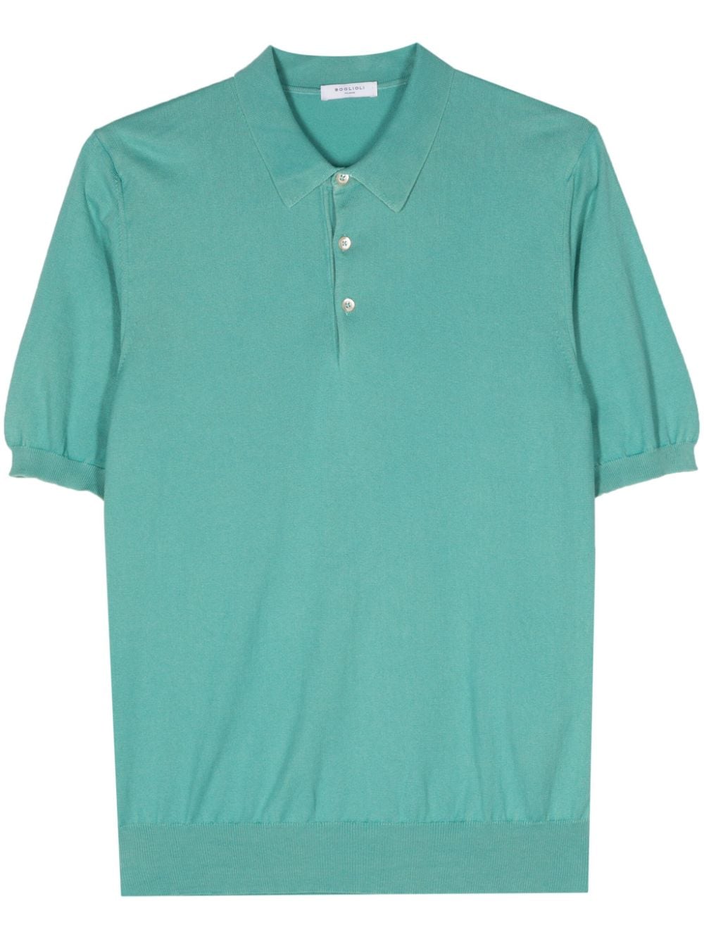 Boglioli fine-knit cotton polo shirt - Blue von Boglioli