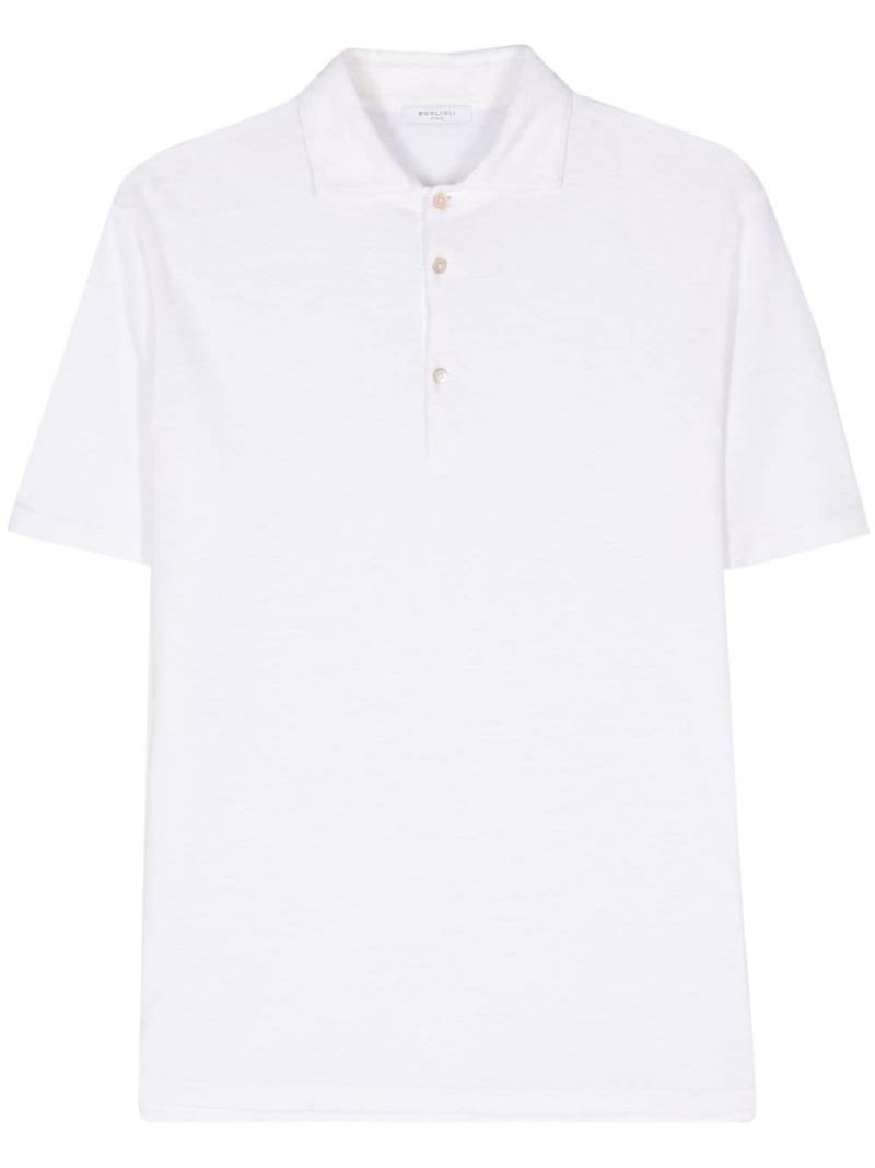 Boglioli fine-knit polo shirt - White von Boglioli