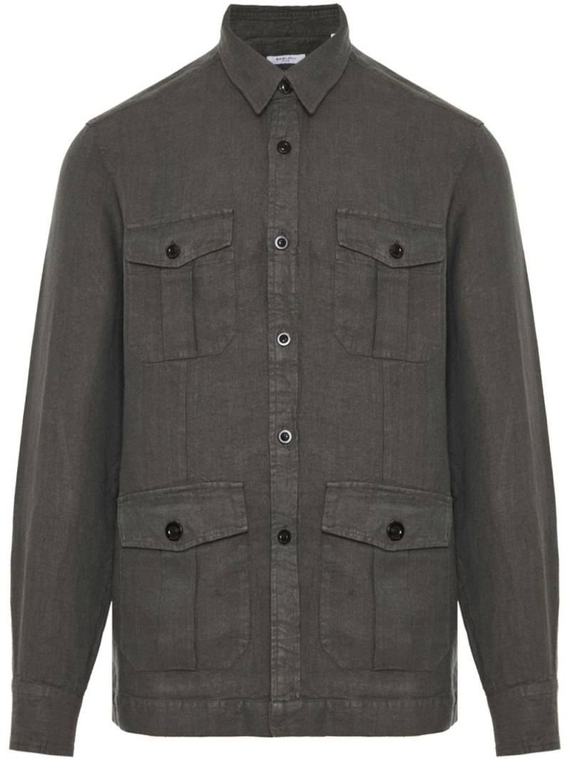 Boglioli herringbone linen shirt - Grey von Boglioli