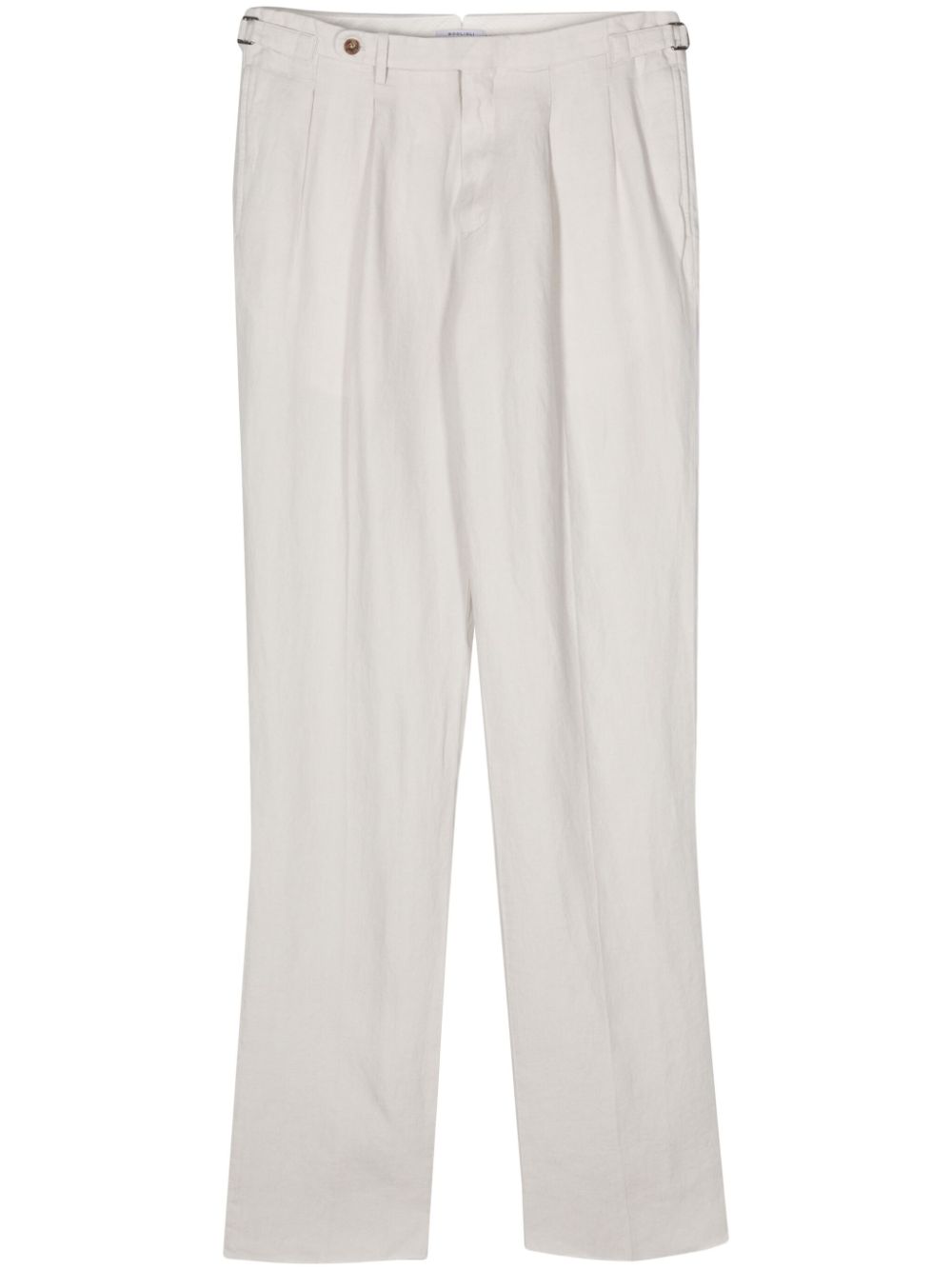 Boglioli herringbone linen straight trousers - Grey von Boglioli