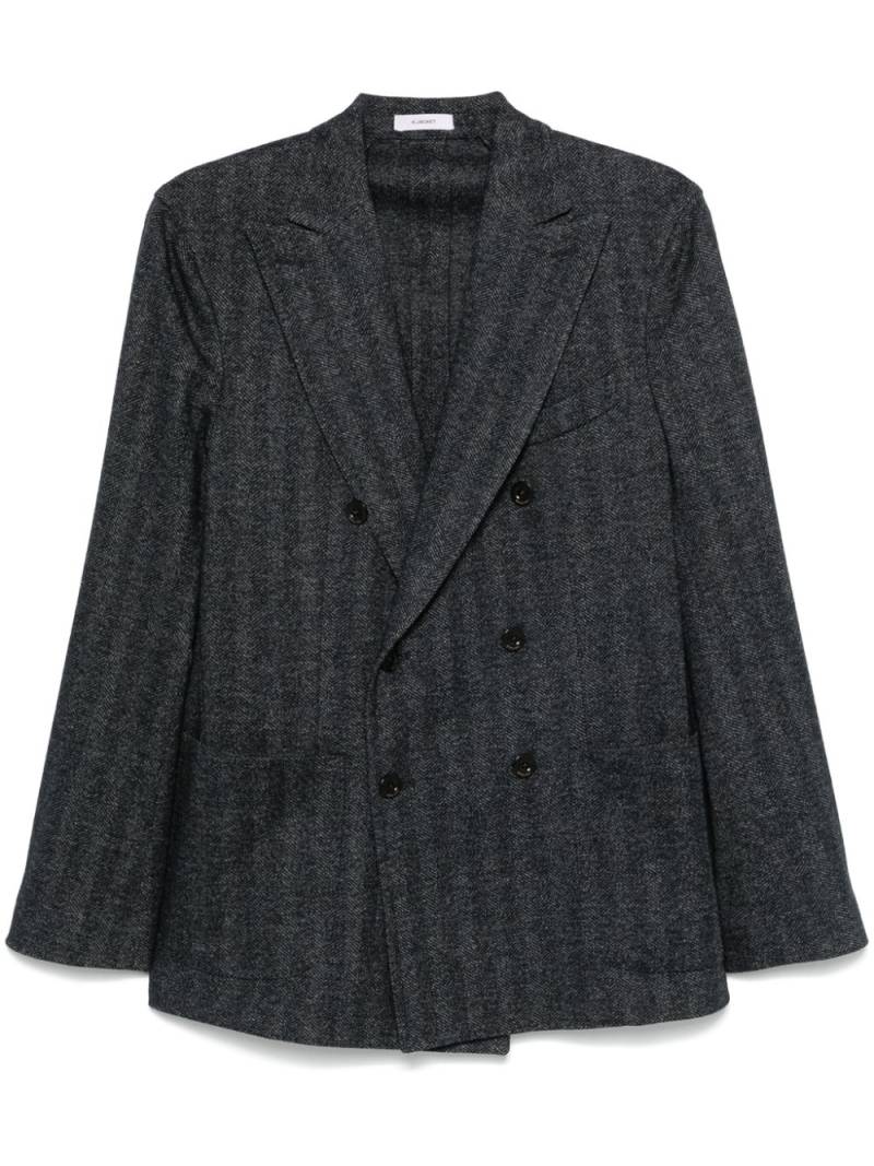 Boglioli herringbone-pattern blazer - Blue von Boglioli