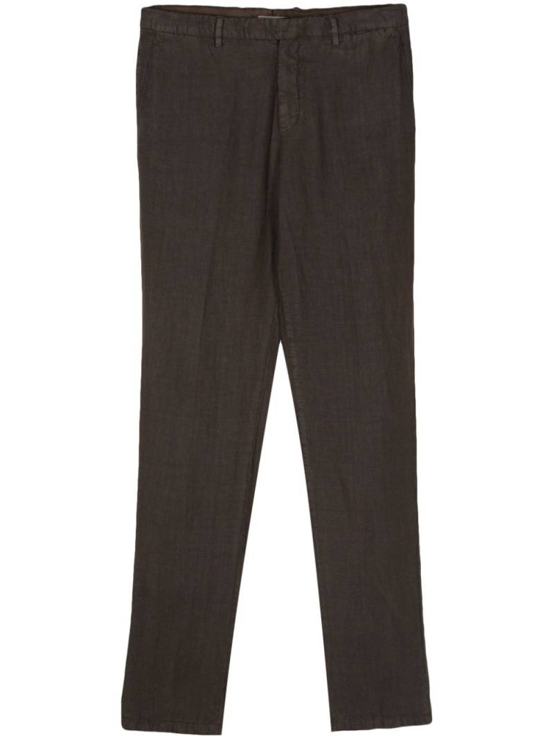 Boglioli linen chambray tapered trousers - Brown von Boglioli