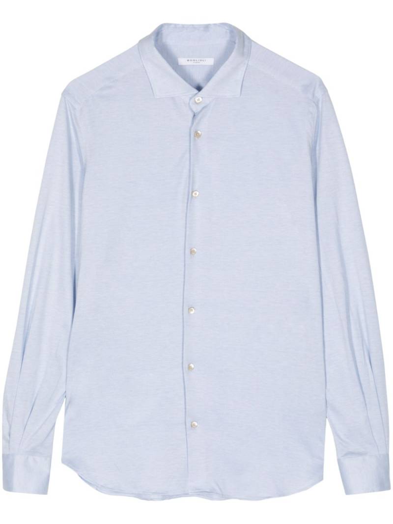 Boglioli long-sleeve piqué shirt - Blue von Boglioli