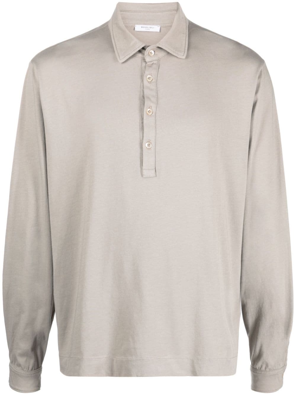 Boglioli long-sleeve polo shirt - Grey von Boglioli