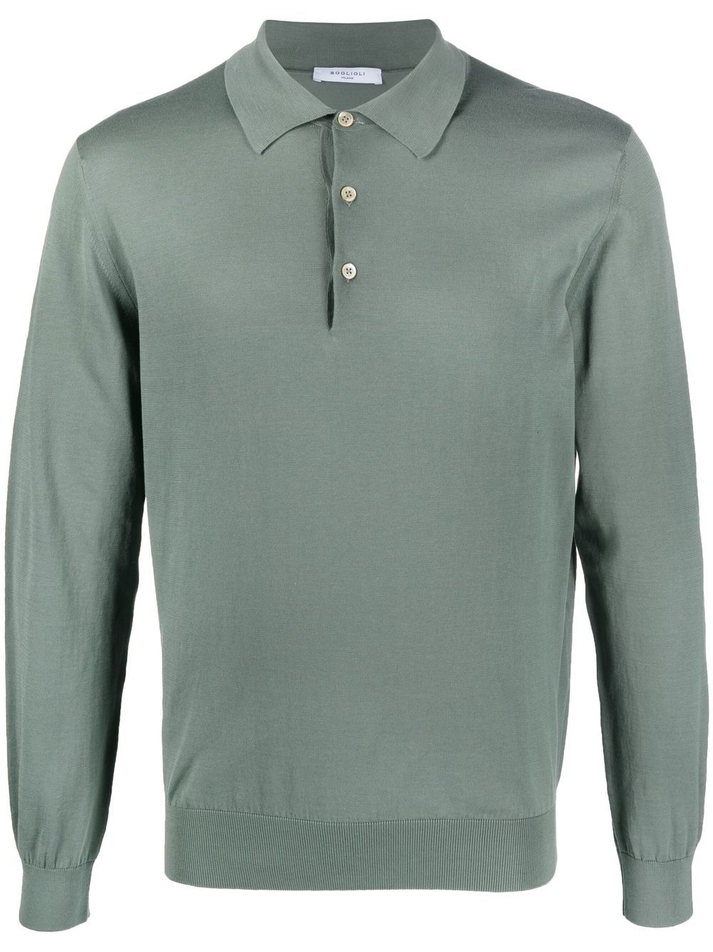 Boglioli longsleeved button-up cotton jumper - Green von Boglioli