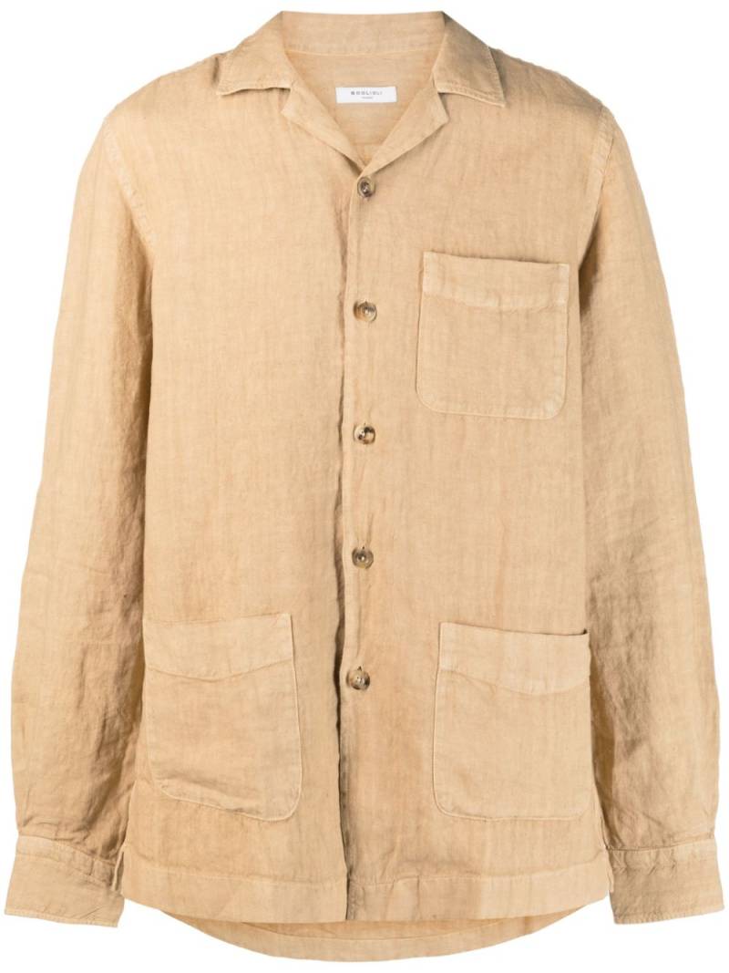 Boglioli plain linen shirt - Neutrals von Boglioli