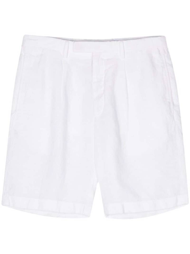 Boglioli pleated linen chambray shorts - White von Boglioli