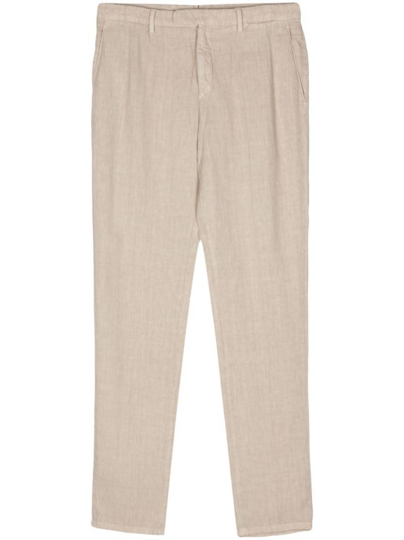 Boglioli pressed-crease linen trousers - Neutrals von Boglioli