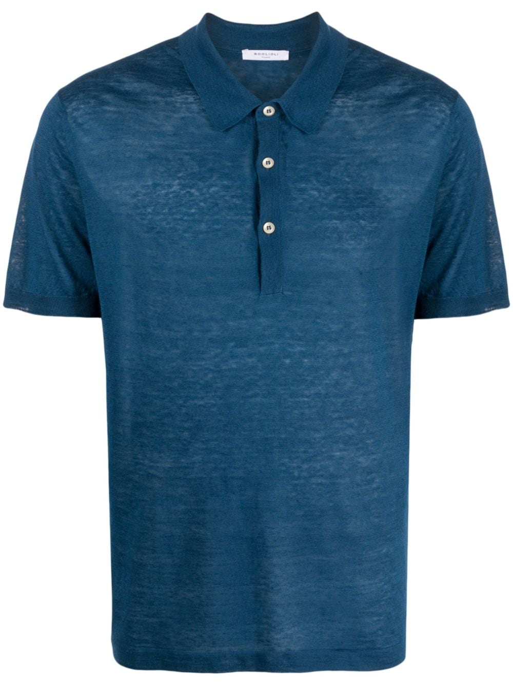 Boglioli semi-sheer polo shirt - Blue von Boglioli