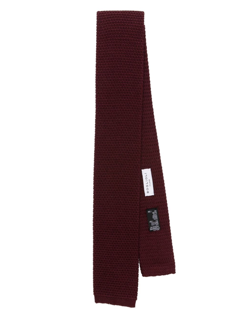 Boglioli square-tip knitted tie - Red von Boglioli