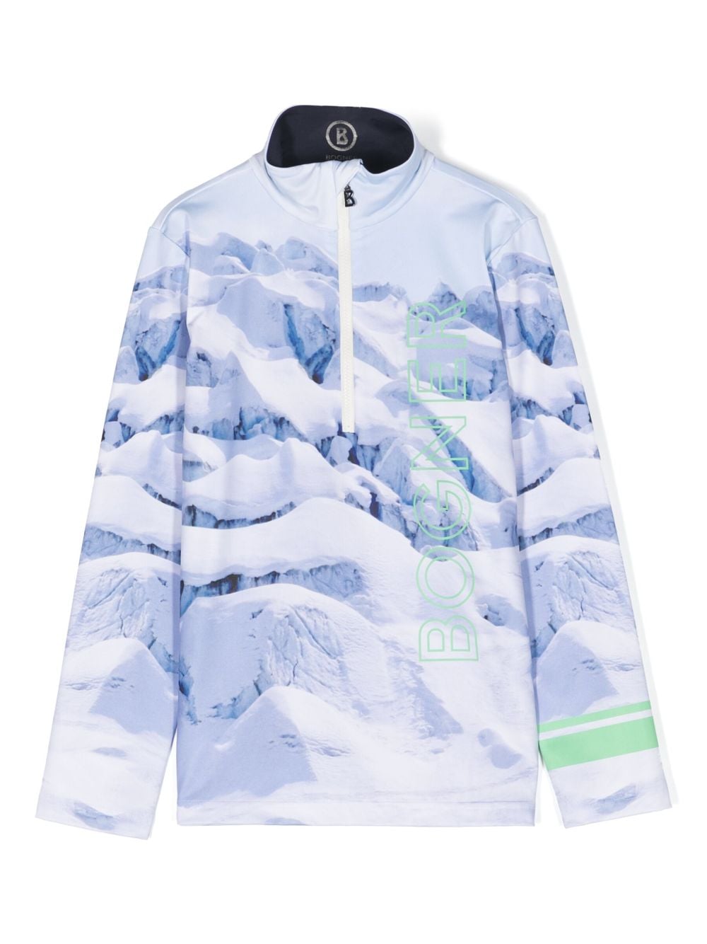 Bogner Kids Benno Mountain-print half-zip base layer - Blue von Bogner Kids