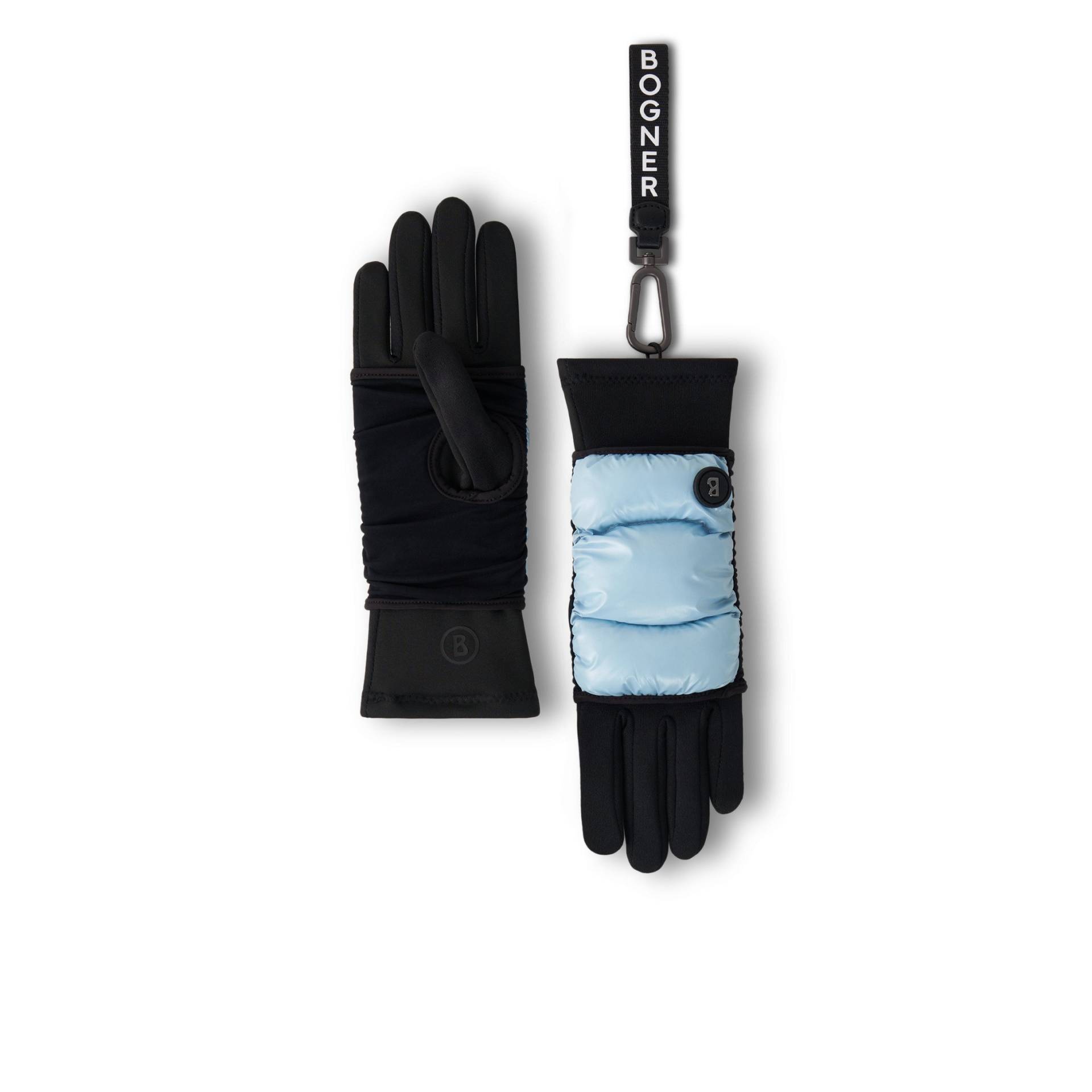 BOGNER Handschuhe Touch für Damen - Schwarz/Hellblau - L von Bogner