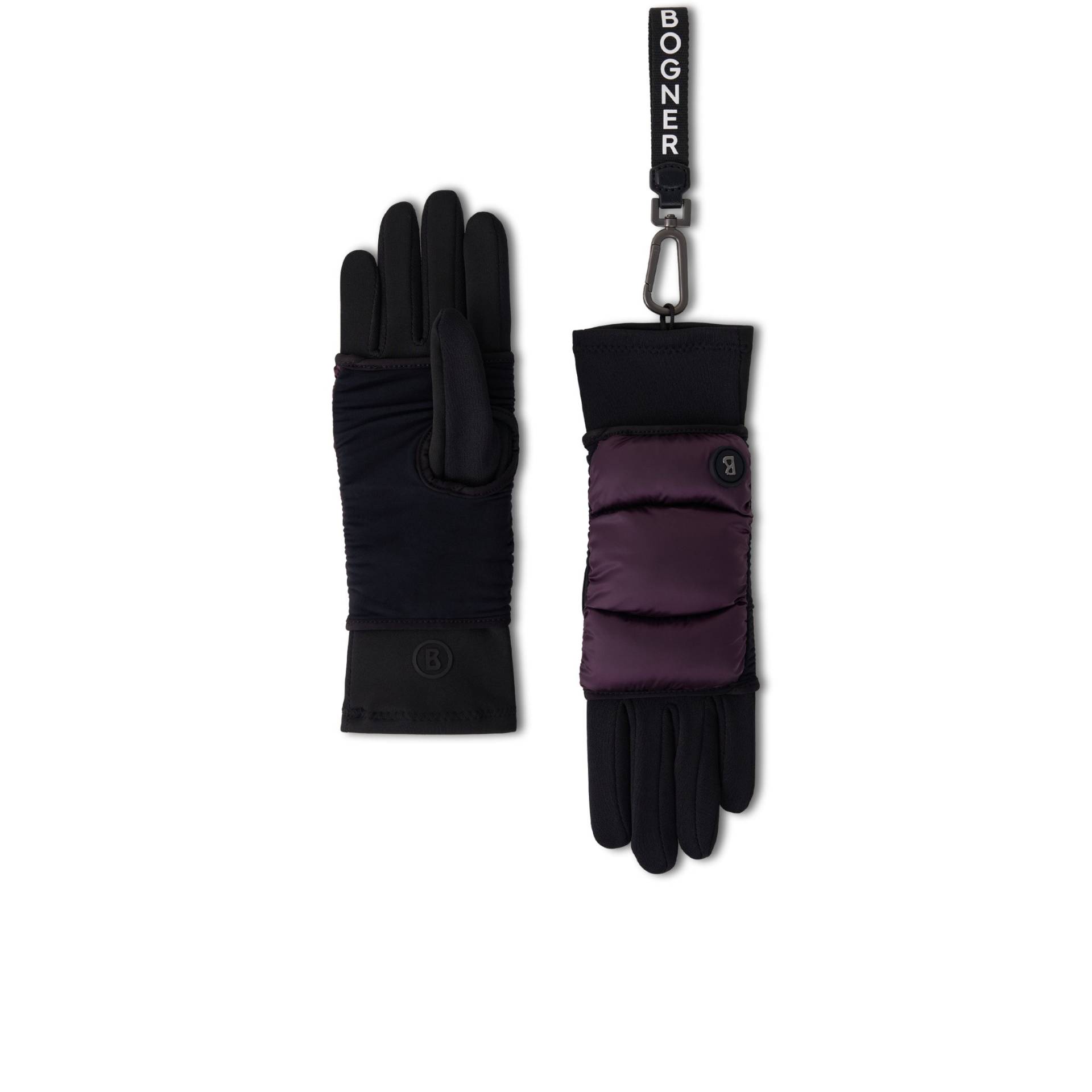 BOGNER Handschuhe Touch für Damen - Schwarz/Pflaume - L von Bogner