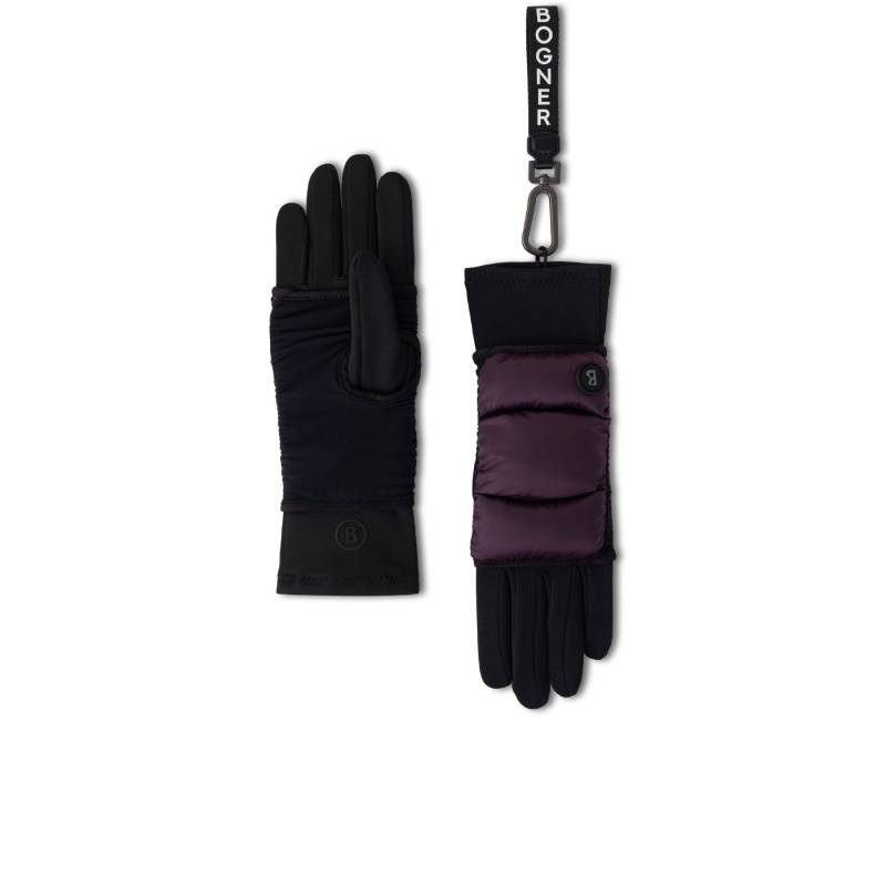 BOGNER Handschuhe Touch für Damen - Schwarz/Pflaume - M von Bogner