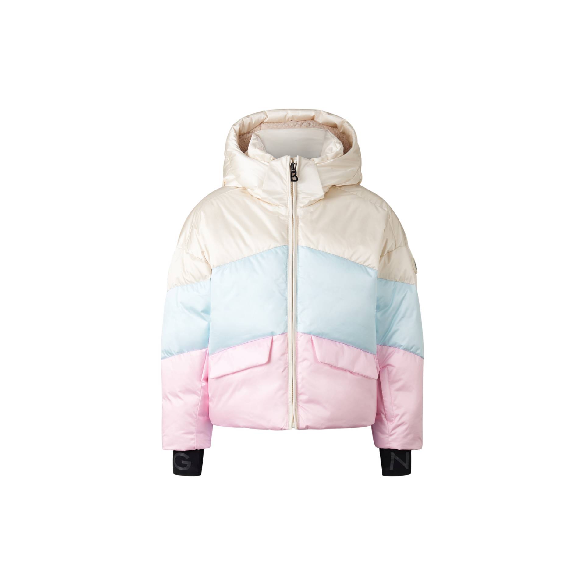 BOGNER Kids Ski-Daunenjacke Linda - Beige/Hellblau/Rosa - L von Bogner