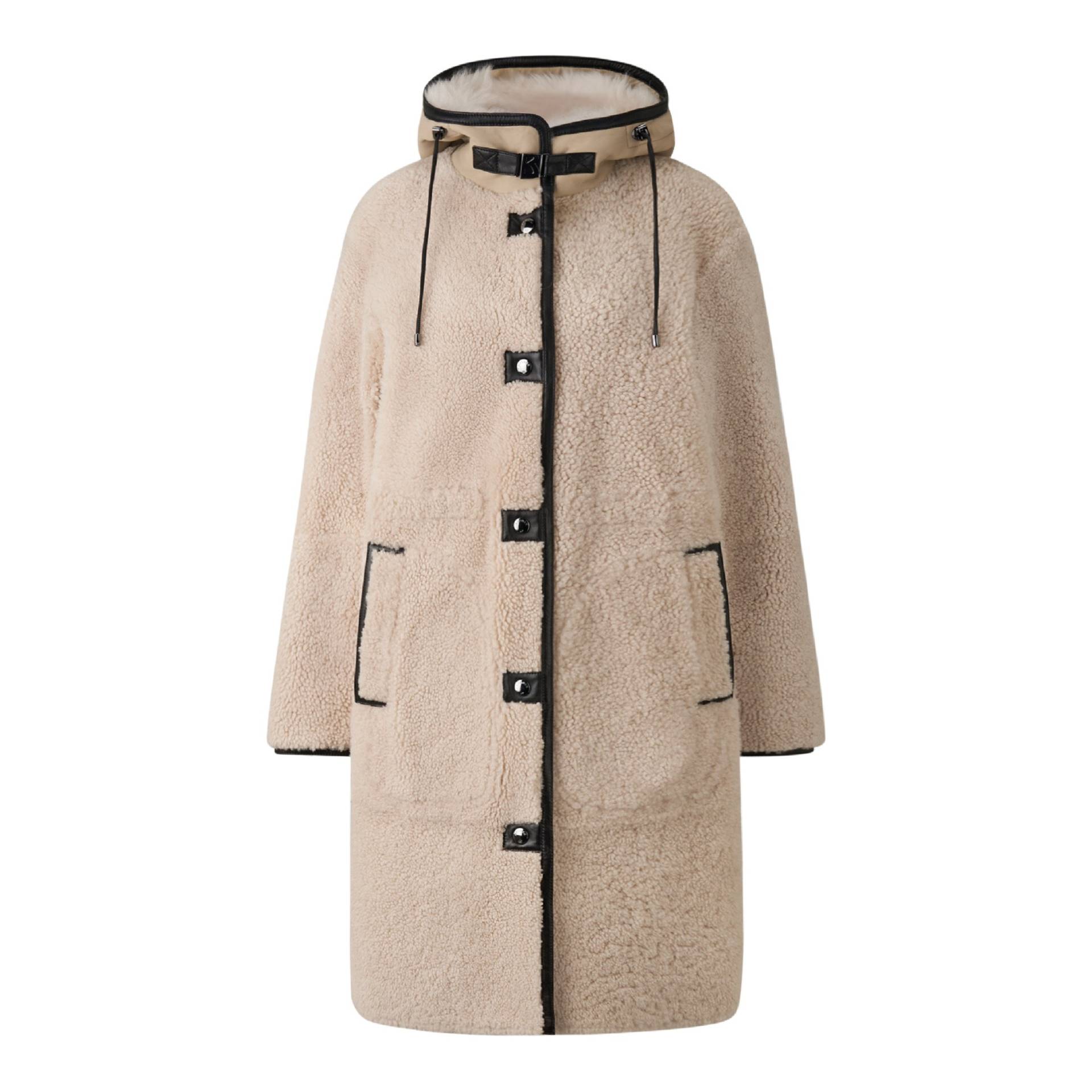 BOGNER Lammfellmantel Polina für Damen - Beige - 40 von Bogner