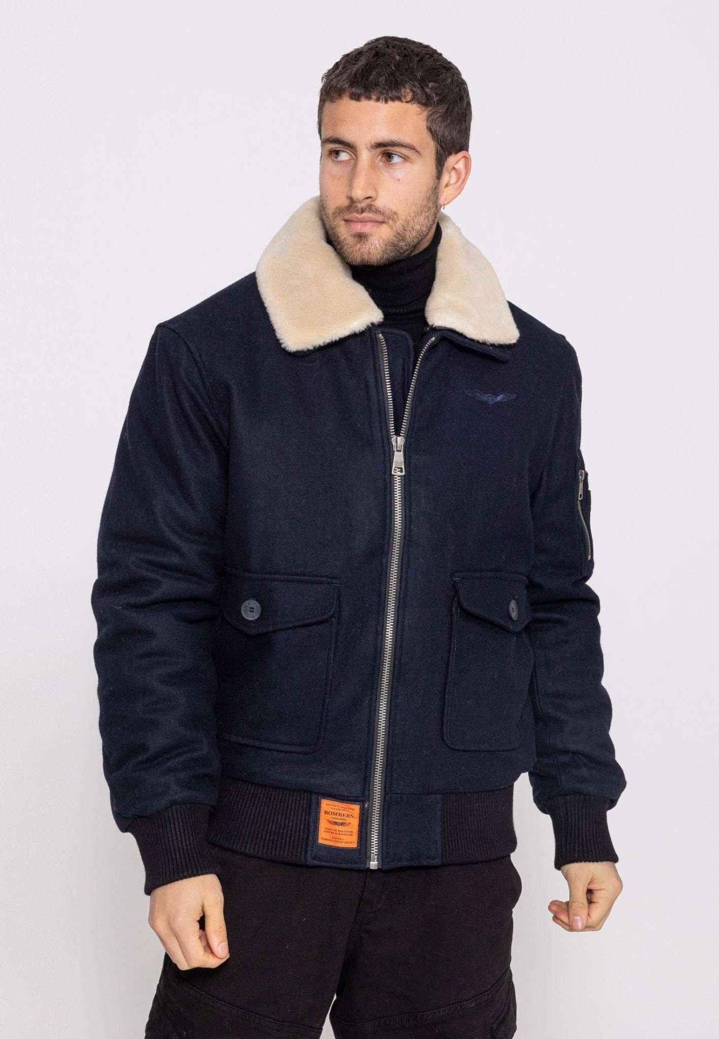 Bomberjacken Aviator M Bomberjacke Herren Blau XXL von Bomber