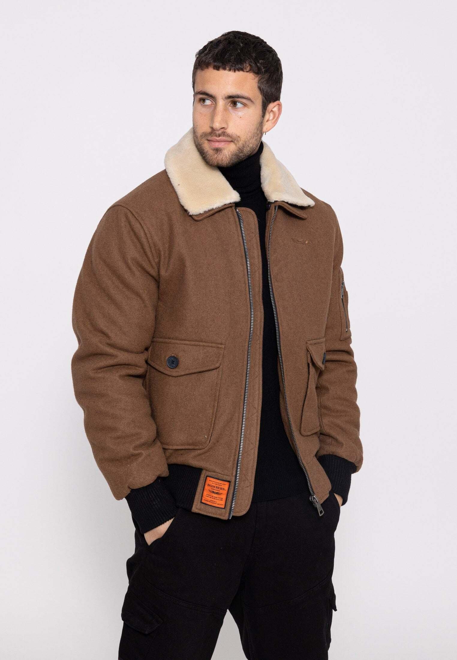 Bomberjacken Aviator M Bomberjacke Herren Braun S von Bomber