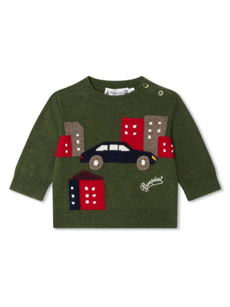 Bonpoint Almire embroidered jumper - Green von Bonpoint