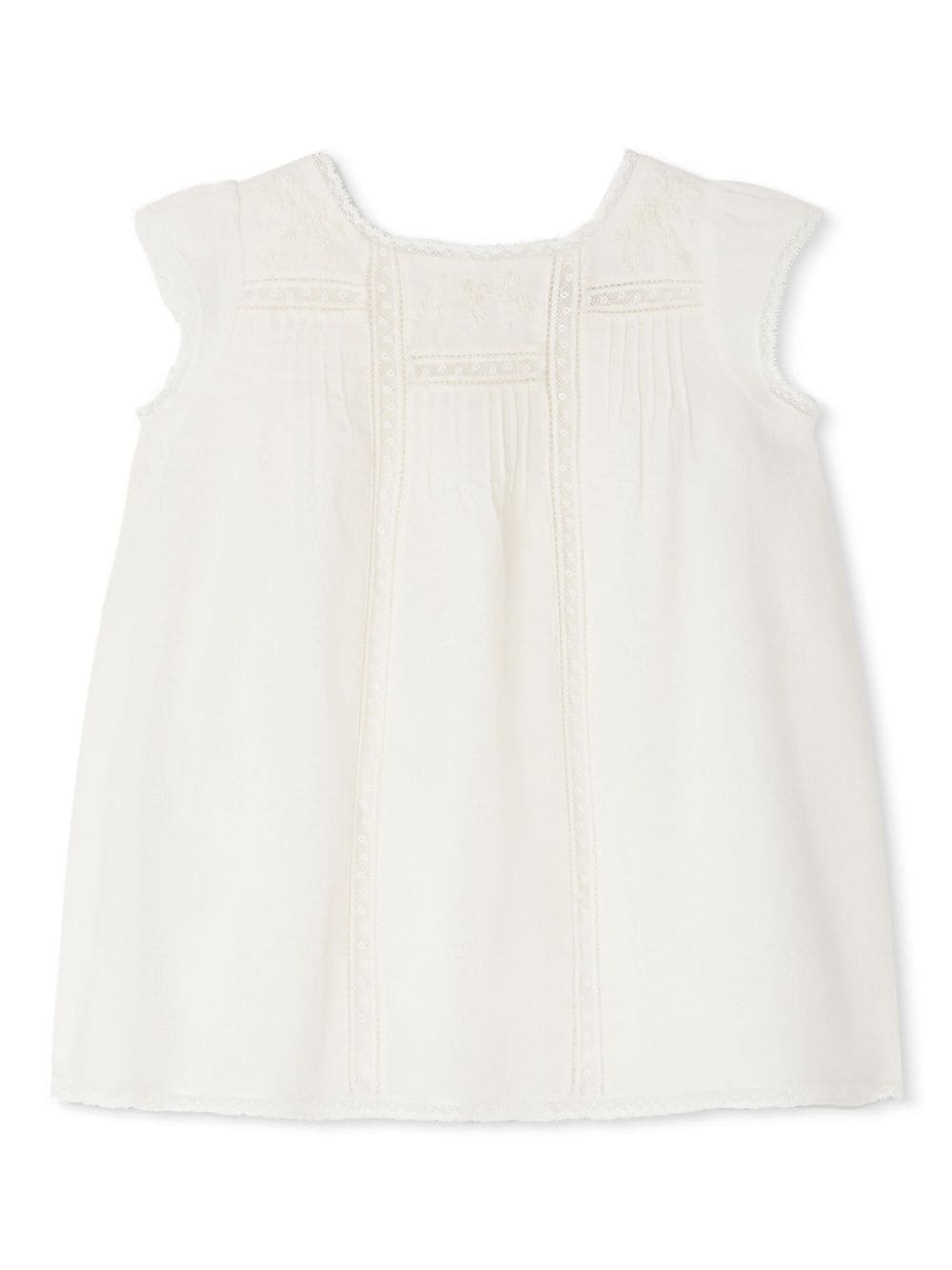 Bonpoint Angeli lace-trim sleeveless dress - White von Bonpoint