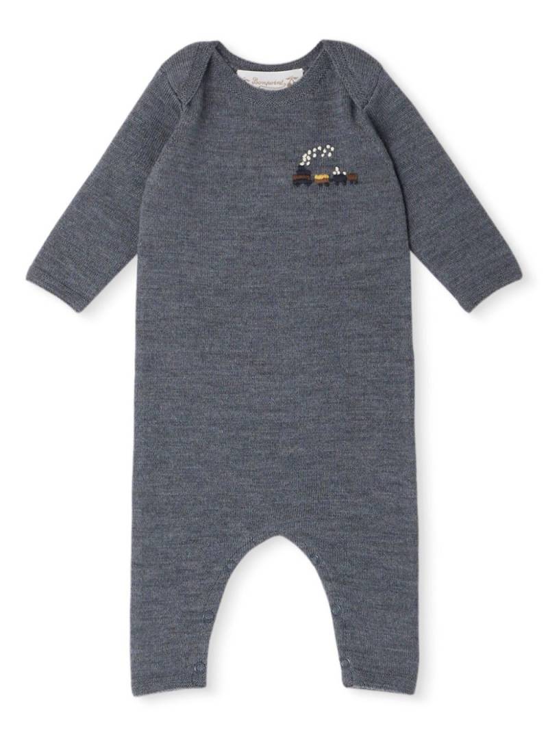 Bonpoint Cielo embroidered train romper - Grey von Bonpoint