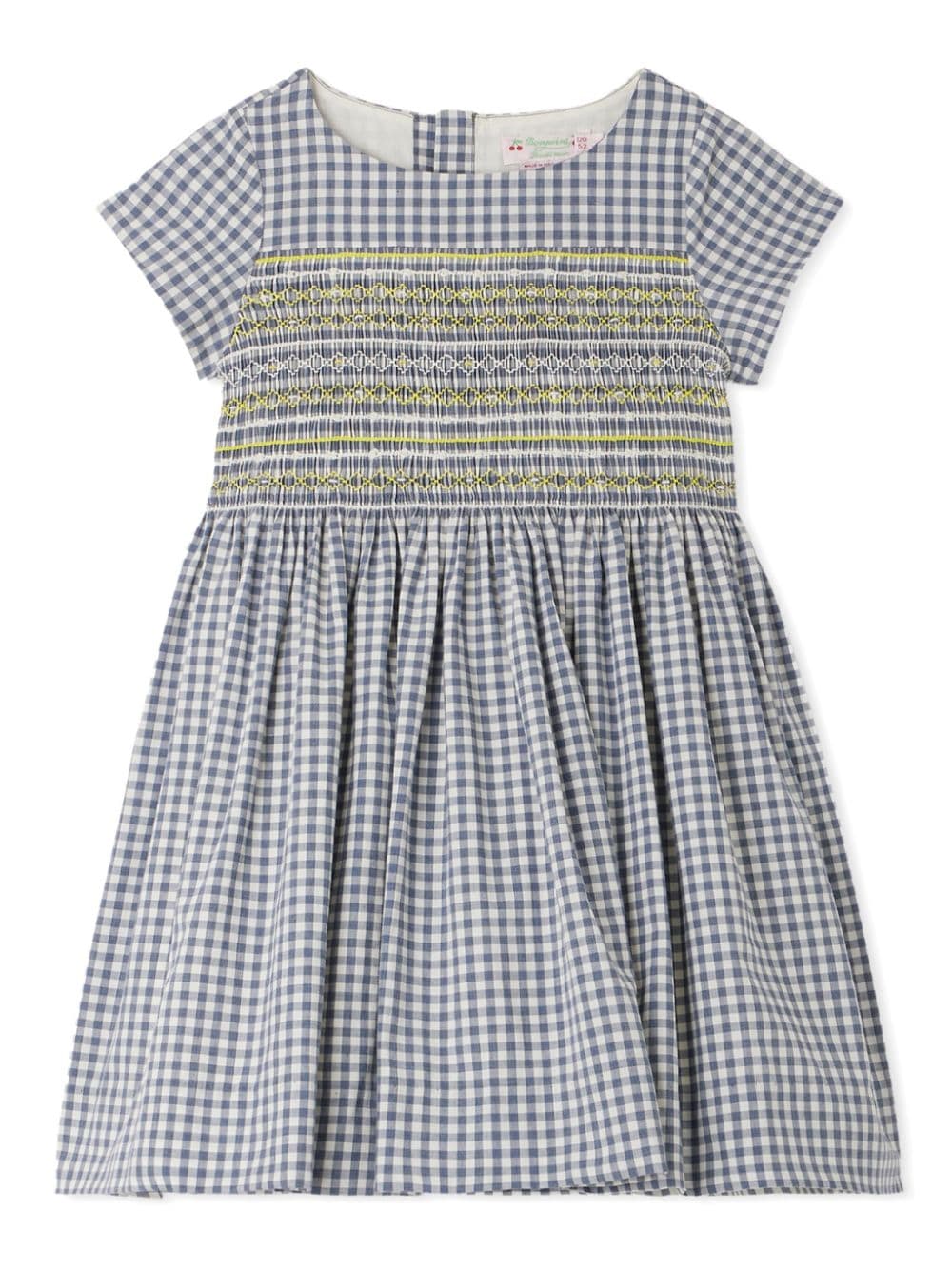 Bonpoint check cotton dress - Blue von Bonpoint