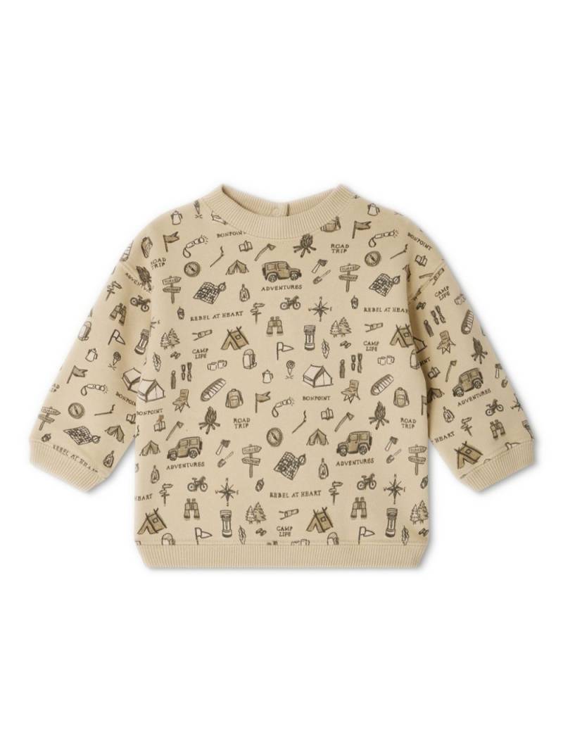 Bonpoint Dady graphic-print sweatshirt - Neutrals von Bonpoint