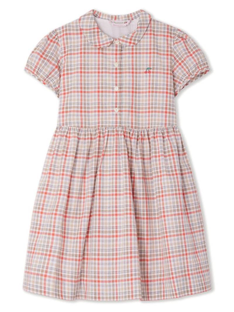 Bonpoint Genereuse plaid-pattern cotton dress - White von Bonpoint