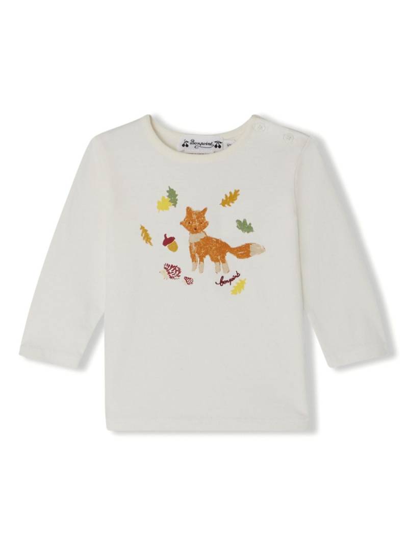 Bonpoint Tahsin fox-print T-shirt - White von Bonpoint