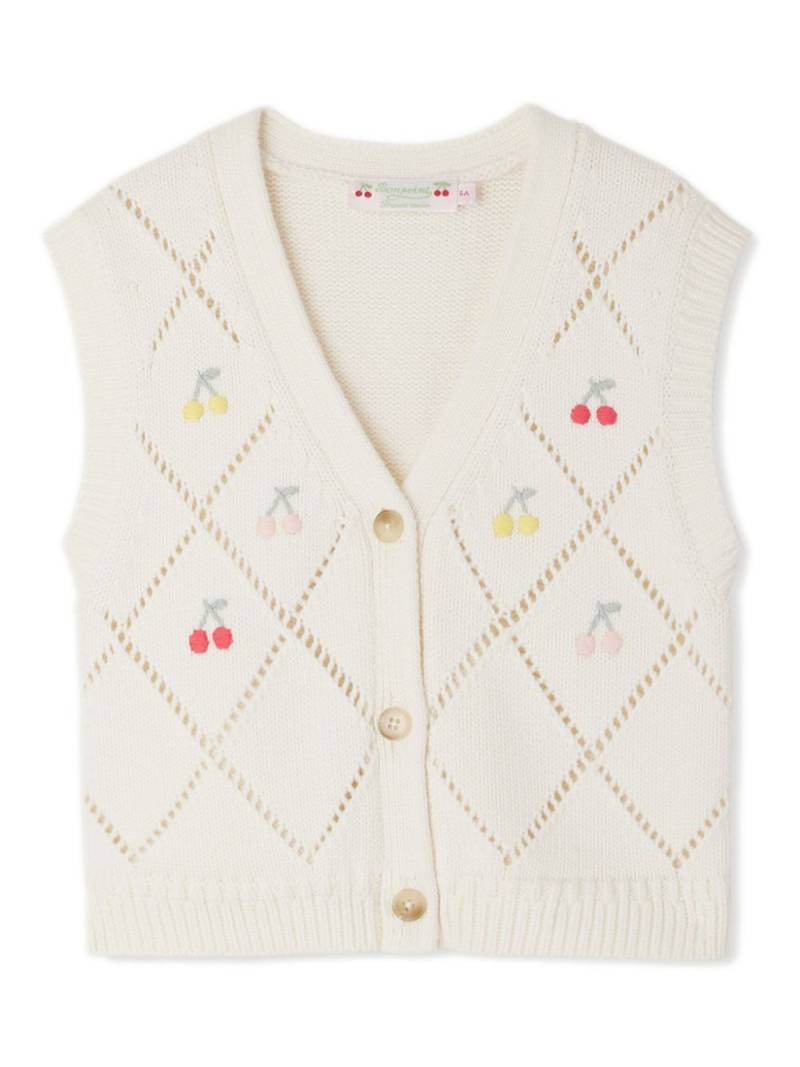 Bonpoint Ticiana intarsia-knit vest - White von Bonpoint