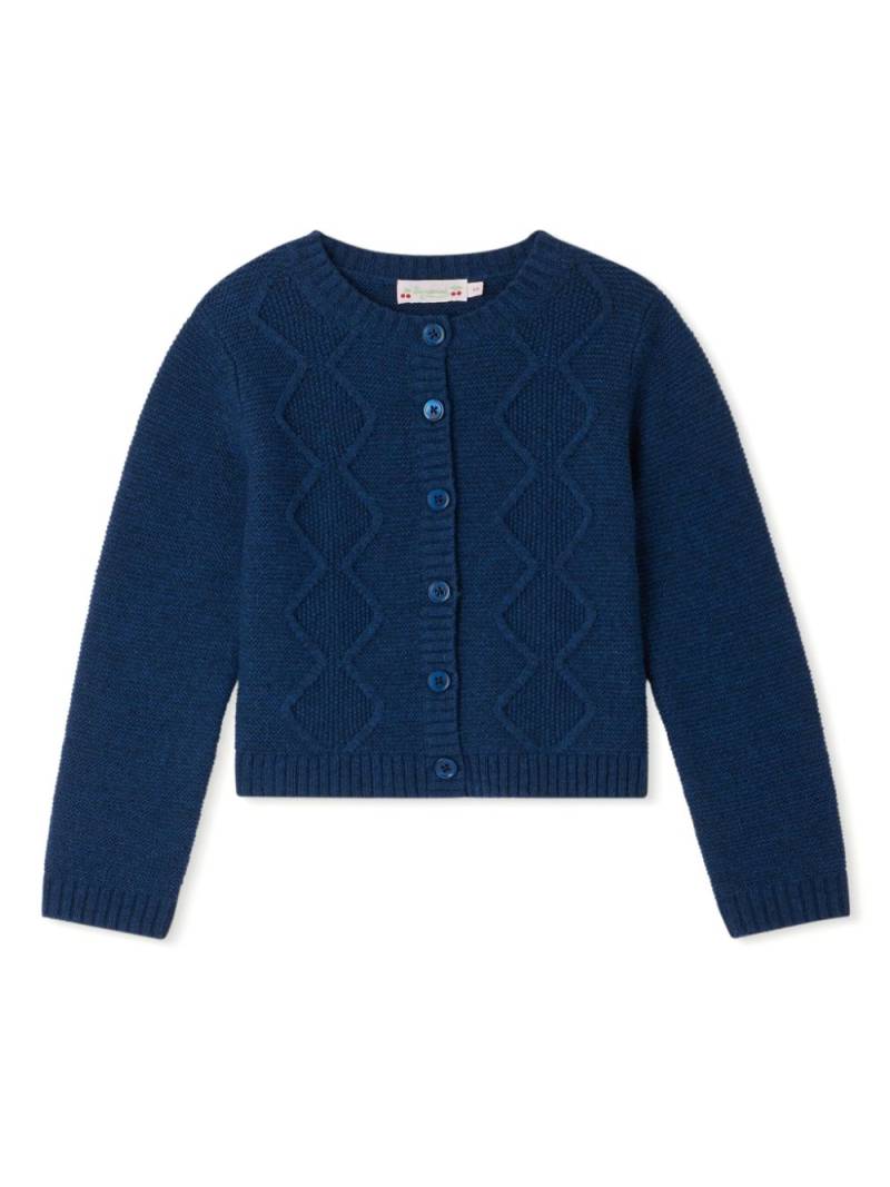 Bonpoint Toscane cable-knit wool cardigan - Blue von Bonpoint