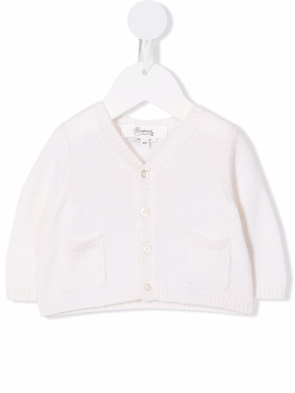 Bonpoint V-neck knit cardigan - White von Bonpoint