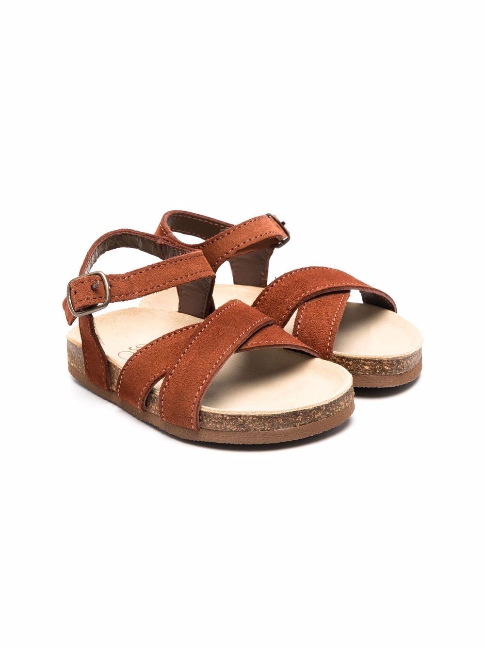Bonpoint buckle-fastening crossover-strap sandals - Brown von Bonpoint