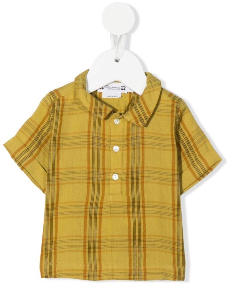 Bonpoint check-pattern cotton shirt - Yellow von Bonpoint