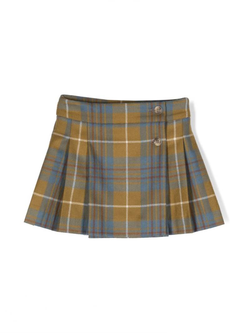 Bonpoint check-print pleated skirt - Green von Bonpoint