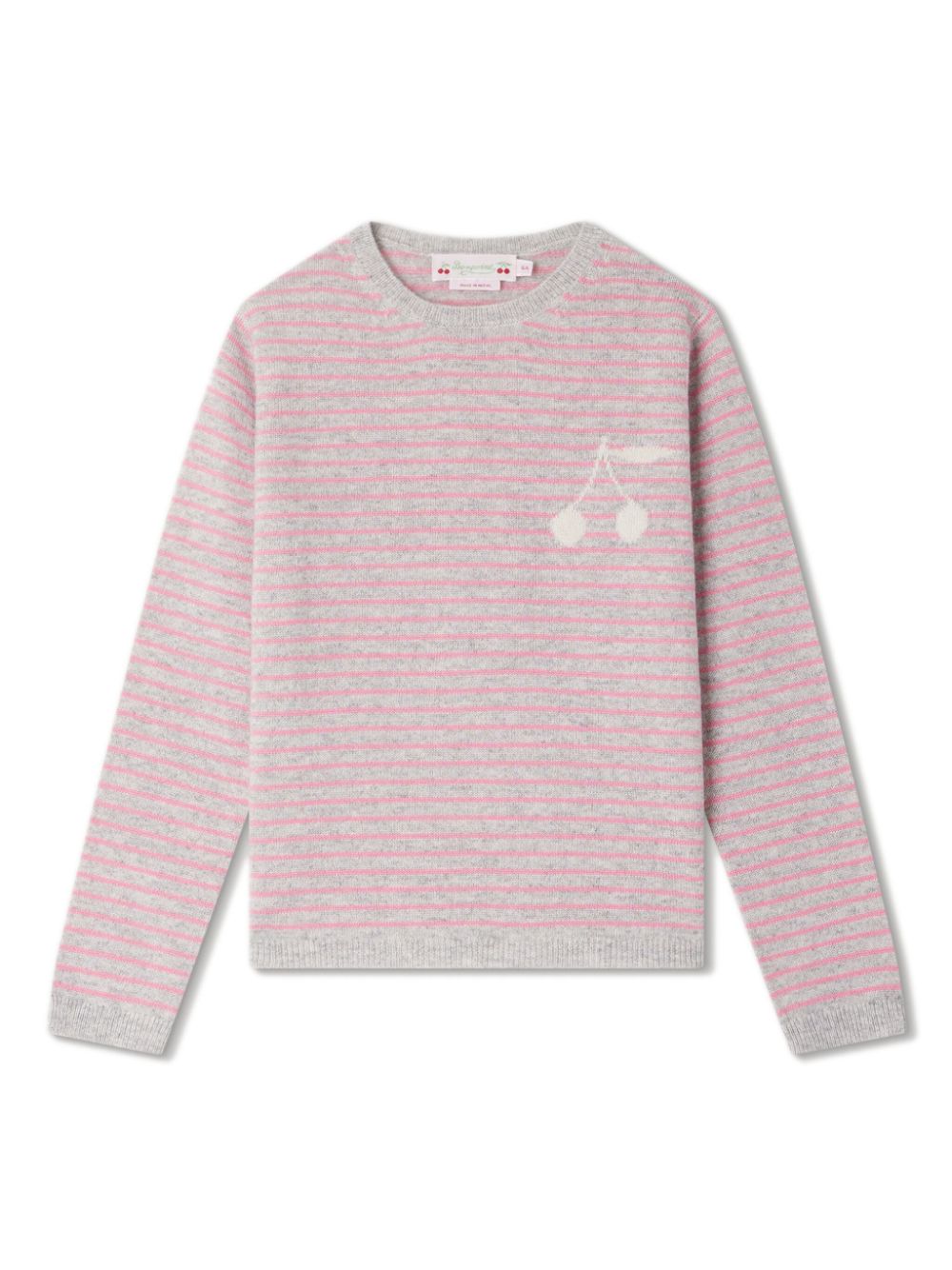 Bonpoint cherry-motif striped jumper - Pink von Bonpoint