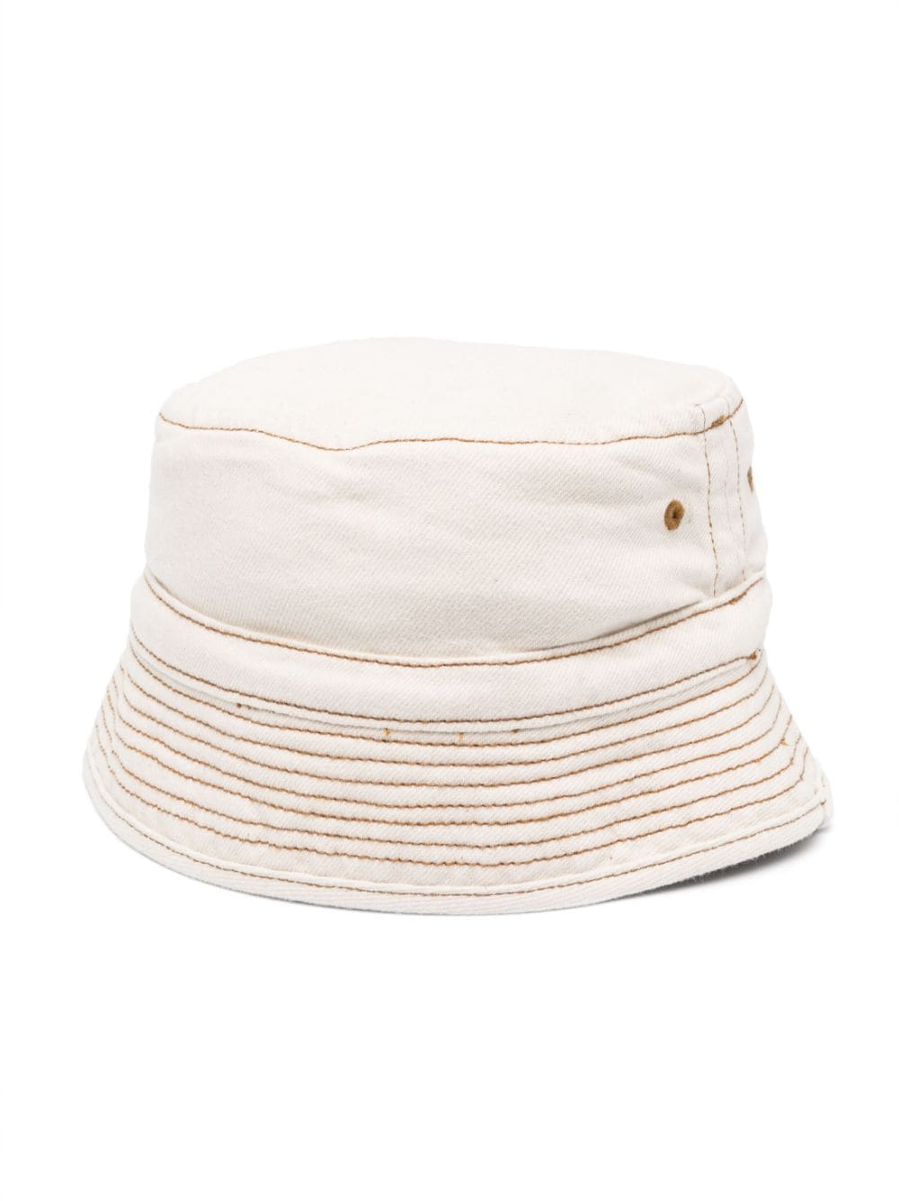 Bonpoint contrasting-stitch bucket hat - Neutrals von Bonpoint