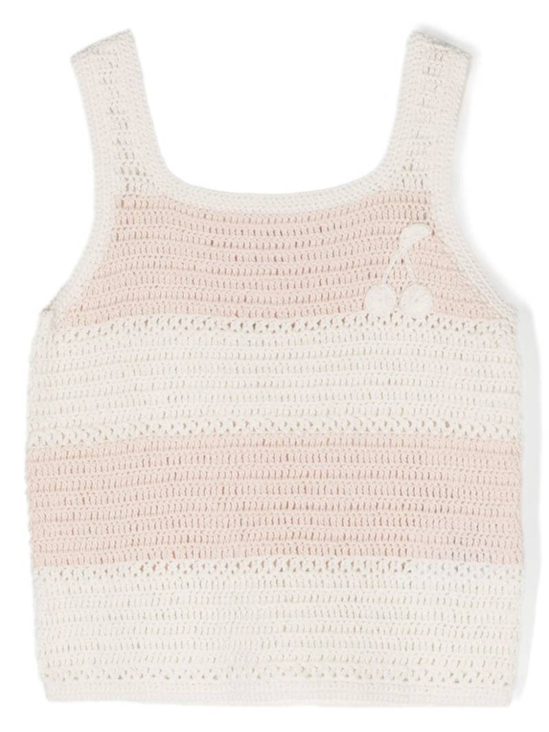 Bonpoint crochet-knit cotton tank top - White von Bonpoint