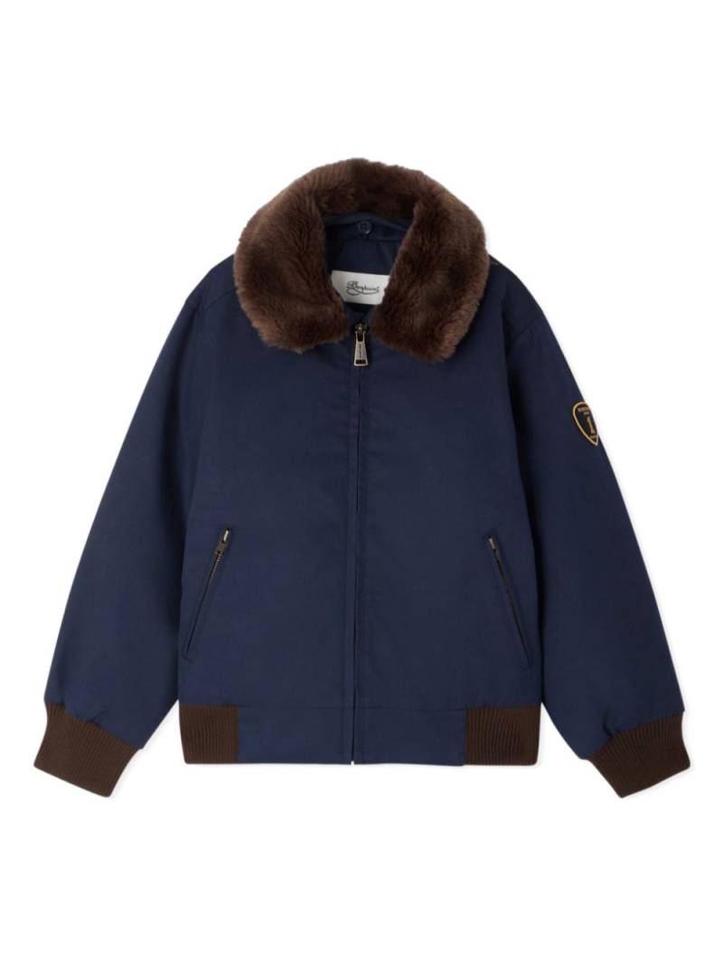 Bonpoint faux-fur collar cotton-blend jacket - Blue von Bonpoint