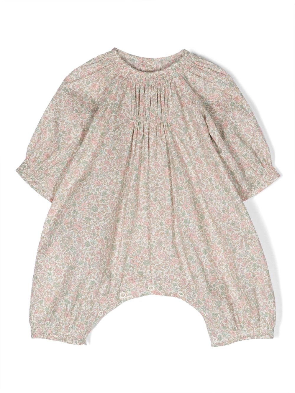 Bonpoint floral-print cotton rompers - Neutrals von Bonpoint