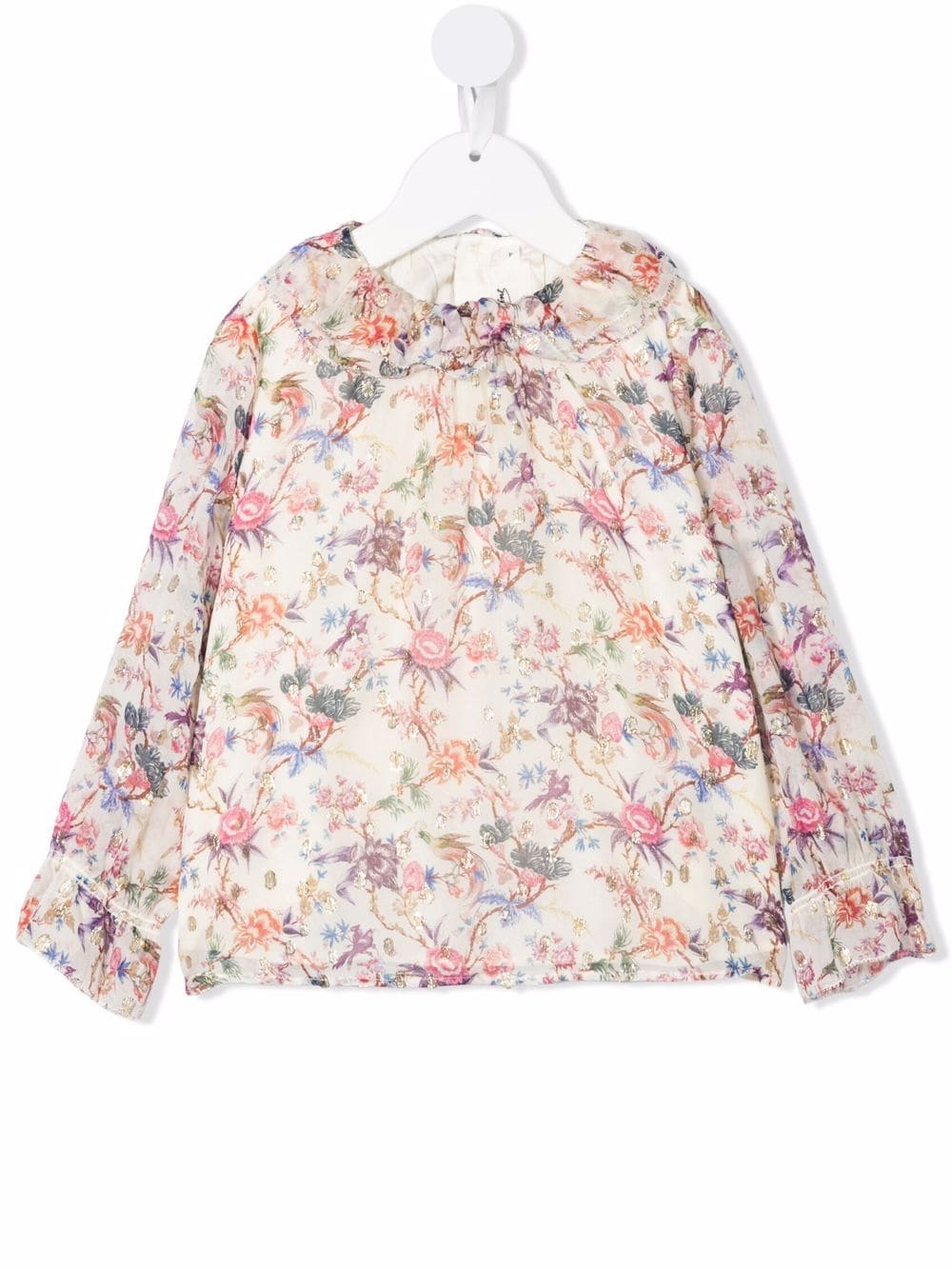 Bonpoint floral-print ruffled-collar blouse - White von Bonpoint