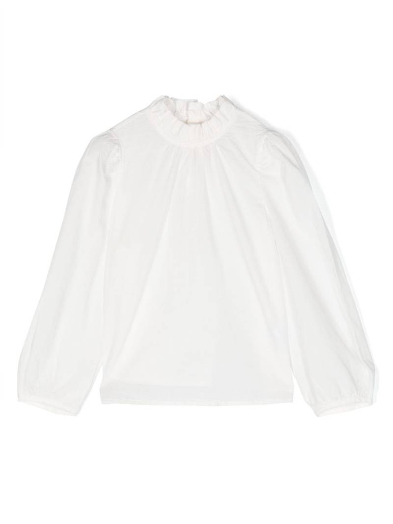 Bonpoint frilled-neck cotton top - White von Bonpoint