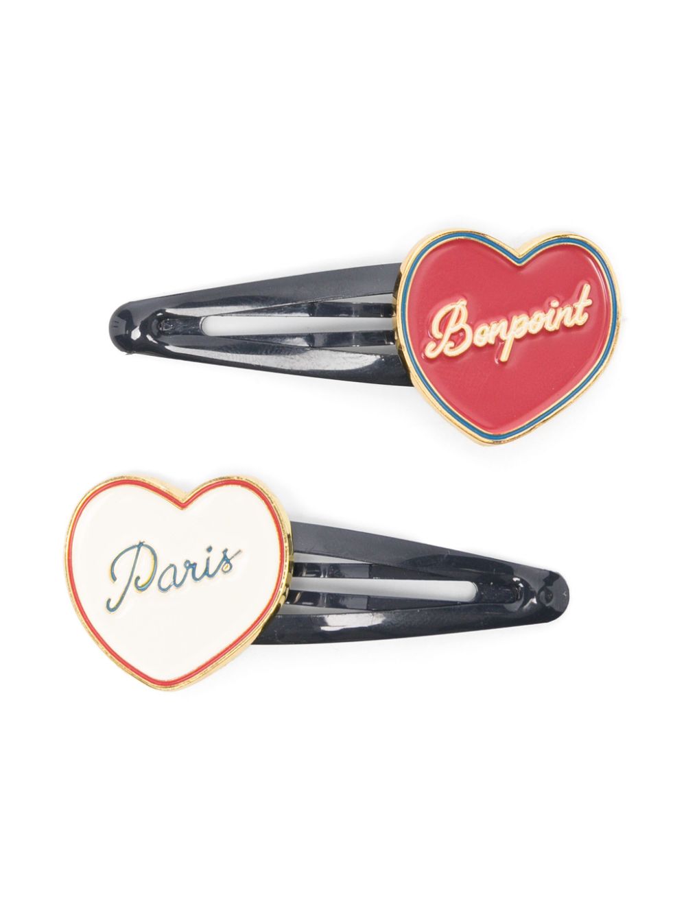 Bonpoint heart-shape hair clips (set of two) - Red von Bonpoint