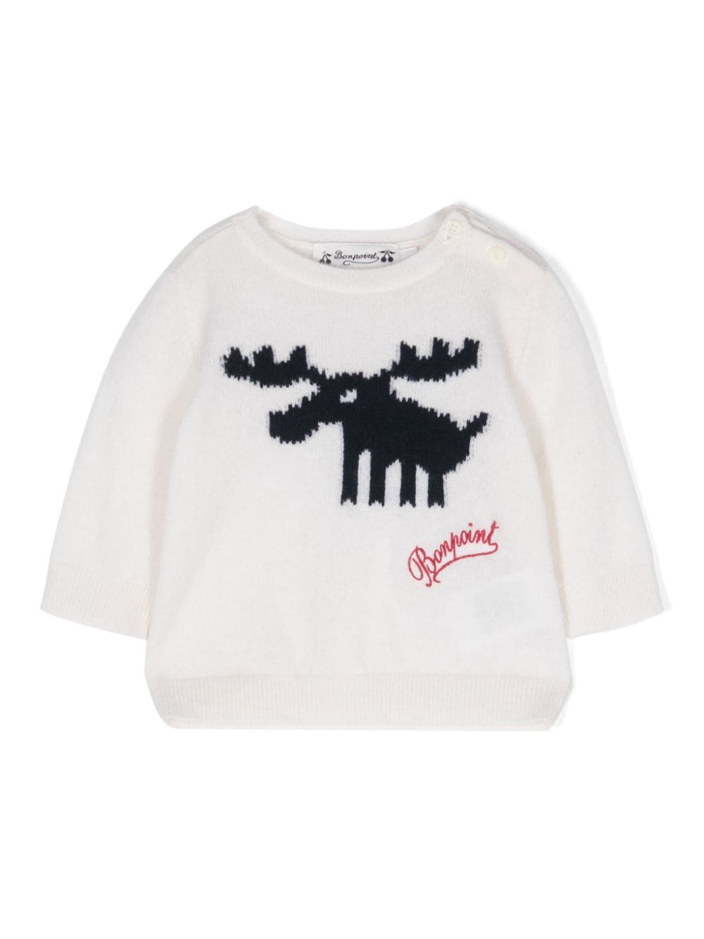 Bonpoint logo-embroidered cashmere jumper - Neutrals von Bonpoint