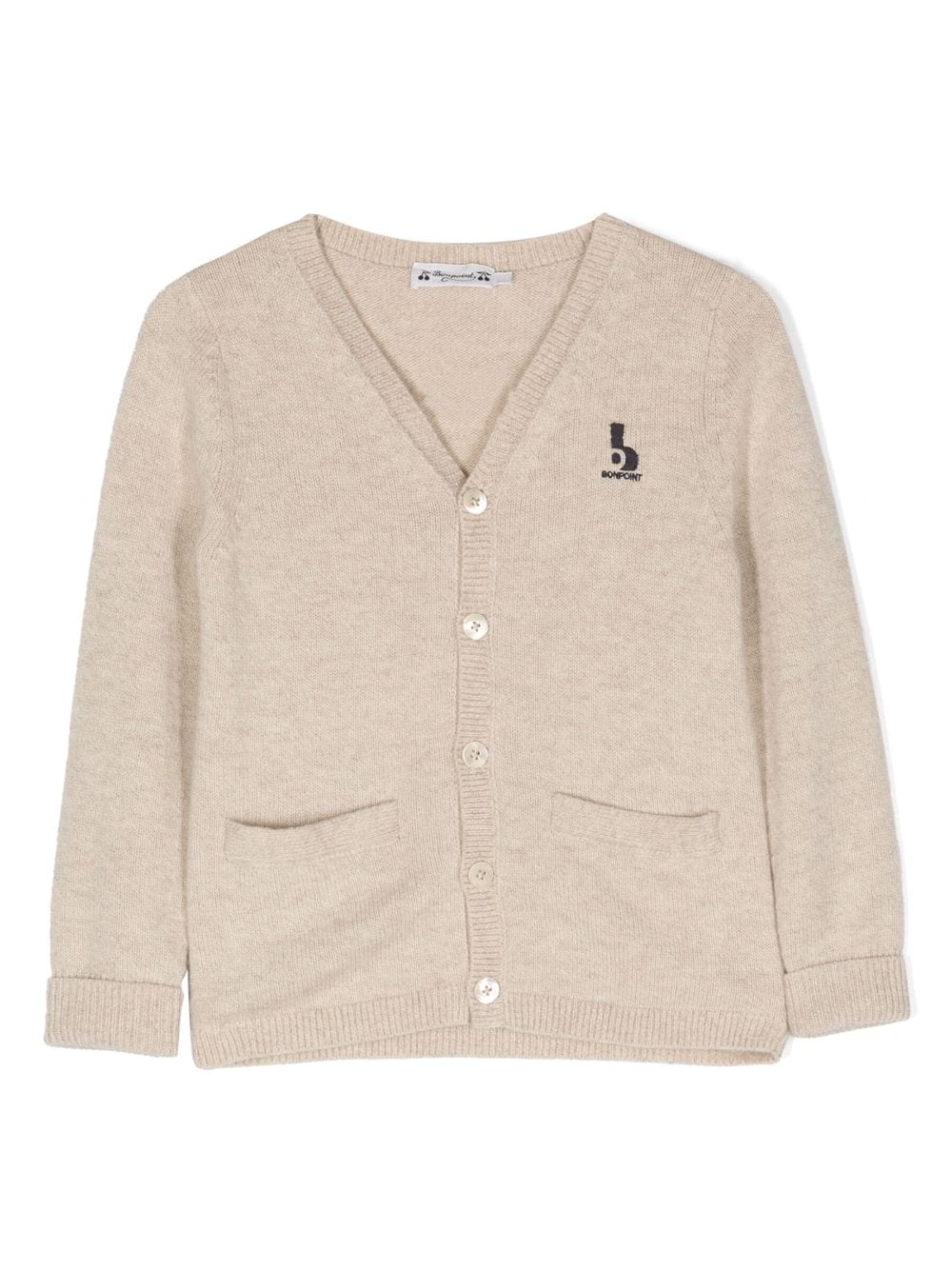 Bonpoint logo-embroidered wool cardigan - Neutrals von Bonpoint