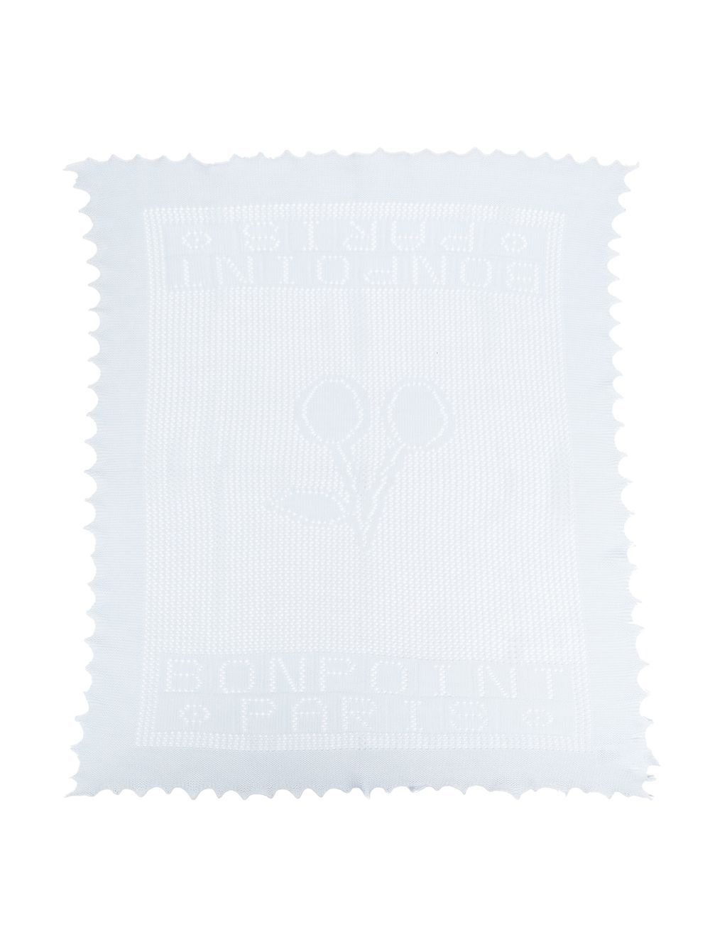 Bonpoint logo pointelle-knit blanket - Blue von Bonpoint