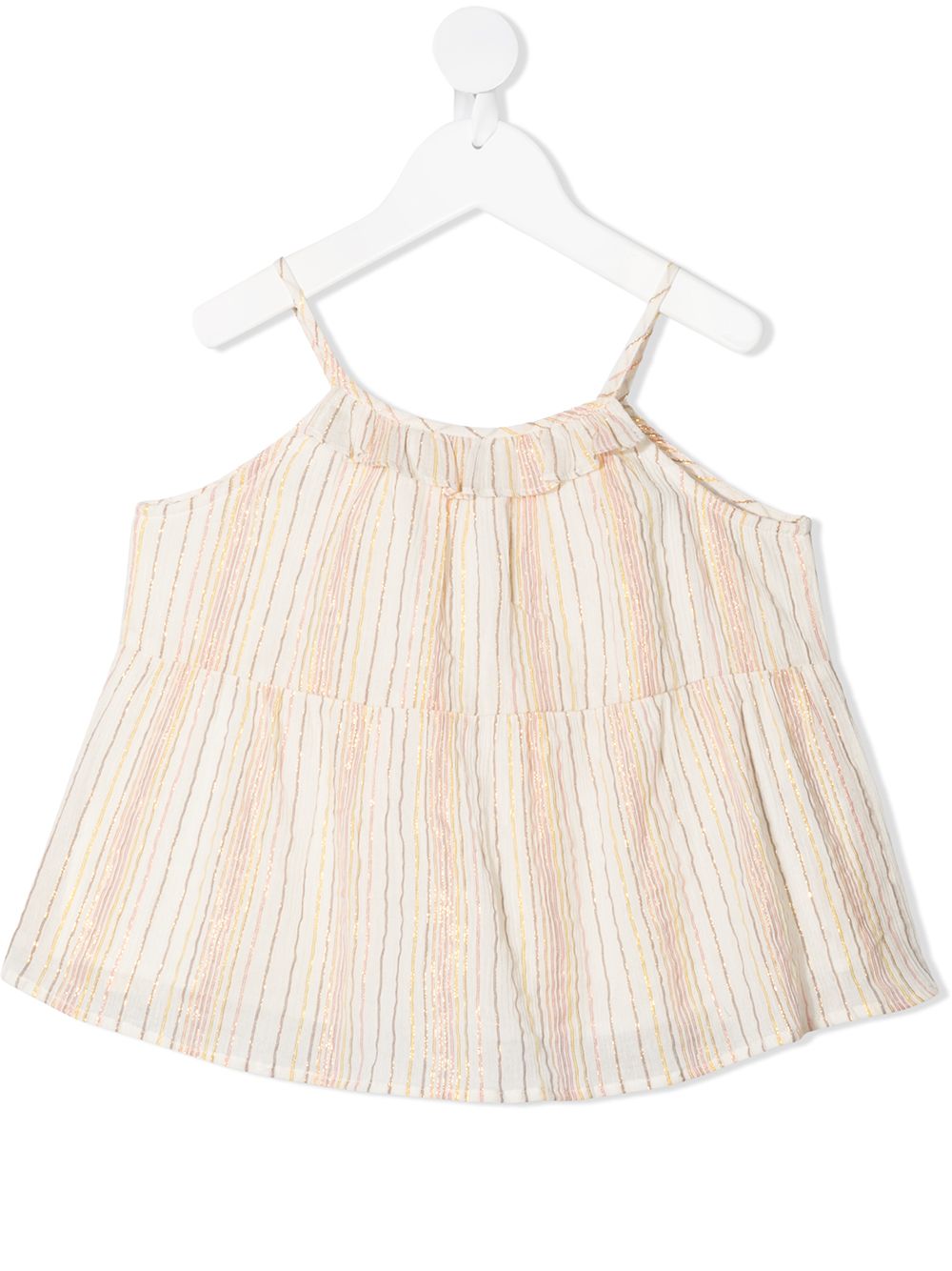 Bonpoint lurex striped sleeveless blouse - Neutrals von Bonpoint