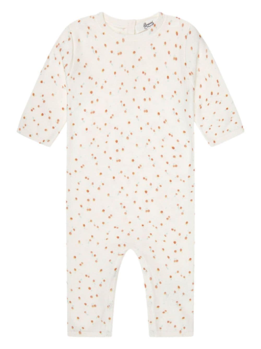 Bonpoint orange-print organic cotton romper - Neutrals von Bonpoint