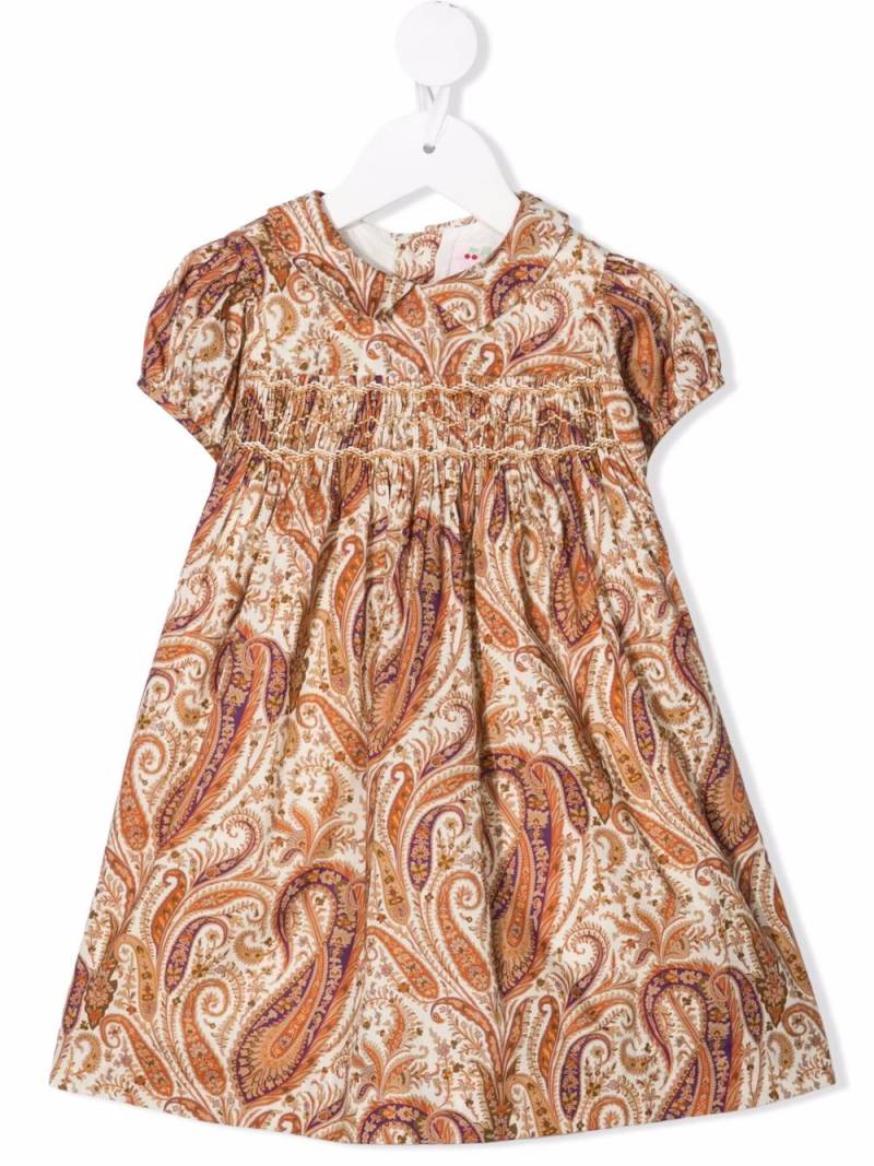 Bonpoint paisley-print smocked-waist dress - Neutrals von Bonpoint