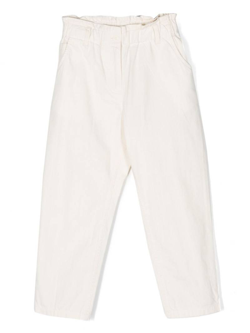 Bonpoint paperbag-waist cotton trousers - Neutrals von Bonpoint